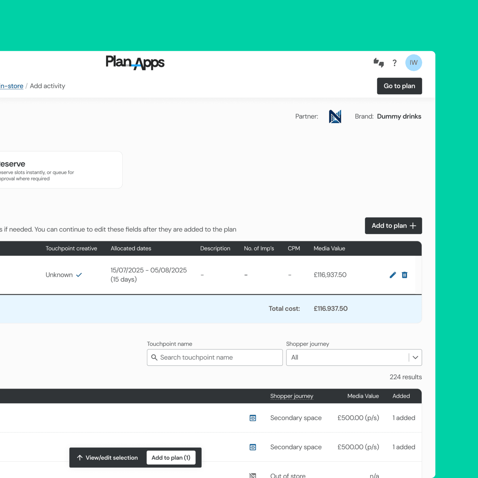 Plan-Apps activation